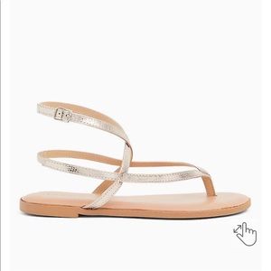 Torrid t-strap gladiator sandal in rose gold color